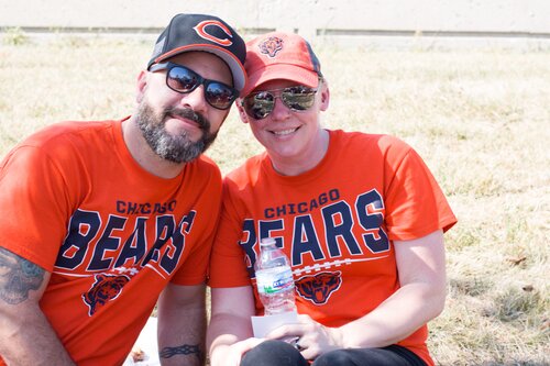 Rob and Kim Brennan tailgating for the first time. (Photo: Kay M., Soldier field, Sept 24, 2017)